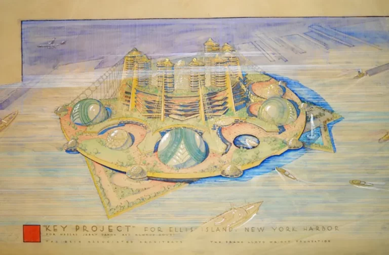 When Frank Lloyd Wright Designed a Plan to Turn Ellis Island Into a Futuristic Jules Verne-Esque City (1959)