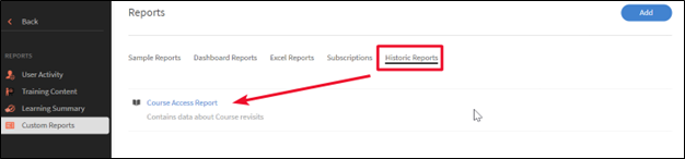 How to run the Historic Course Access Report.