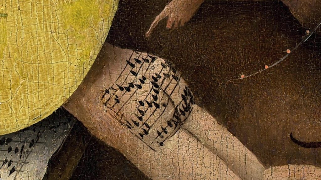 Hear the Song Written on a Sinner's Buttock in Hieronymus Bosch's Painting The Garden of Earthly Delights