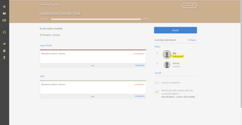 Behaviour of 'Reset Leaderboard' option in instance of a learning path-Gamification feature.