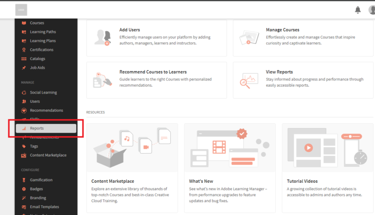 Here's how you Generate All Trainings Report in an Account in Adobe Learning Manager