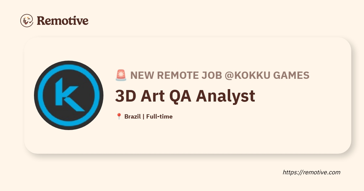 [Hiring] 3D Art QA Analyst @Kokku Games