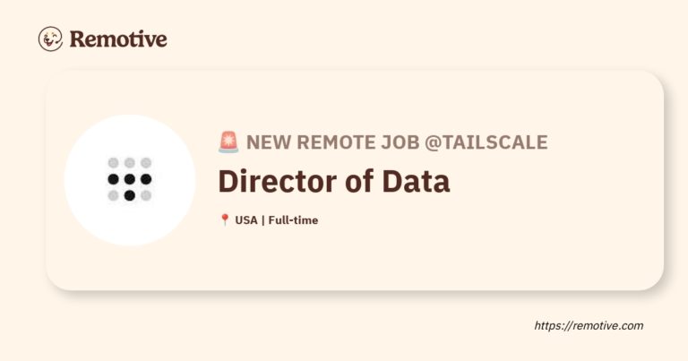 [Hiring] Director of Data @Tailscale