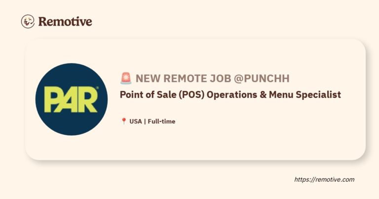 [Hiring] Point of Sale (POS) Operations & Menu Specialist @Punchh