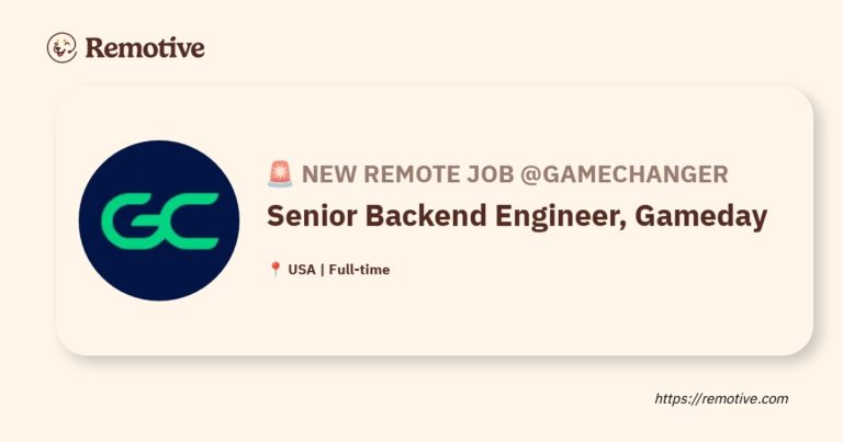 [Hiring] Senior Backend Engineer, Gameday @GameChanger