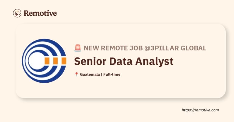 [Hiring] Senior Data Analyst @3Pillar Global