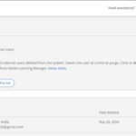 Purge user action can have the following results in Adobe Learning Manager.