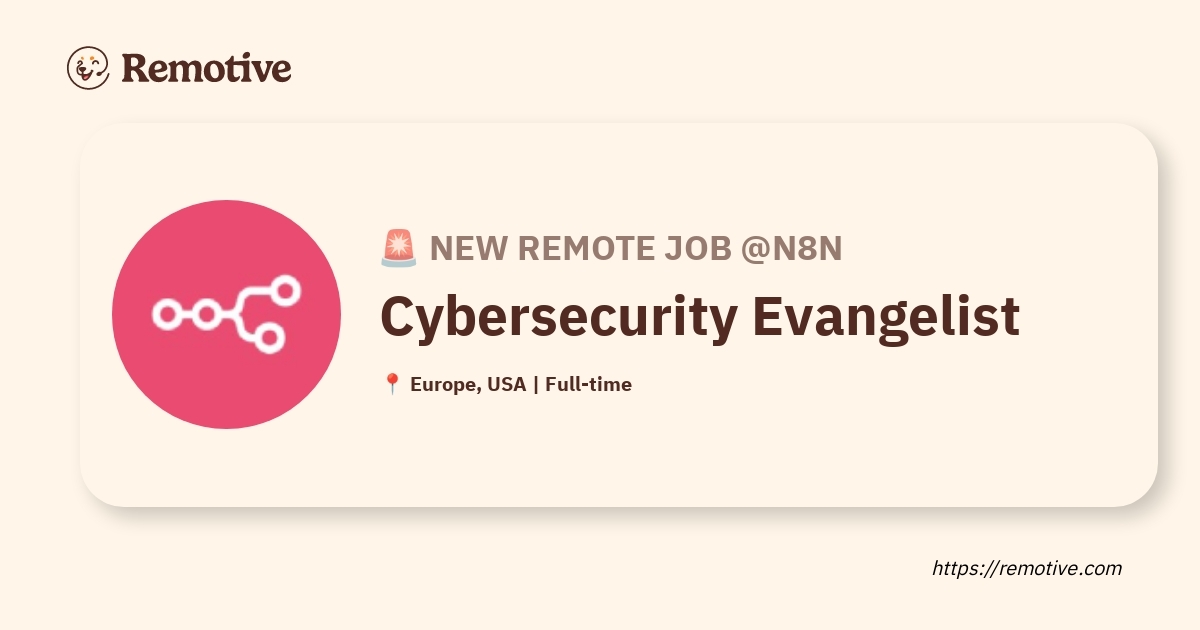 [Hiring] Cybersecurity Evangelist @n8n