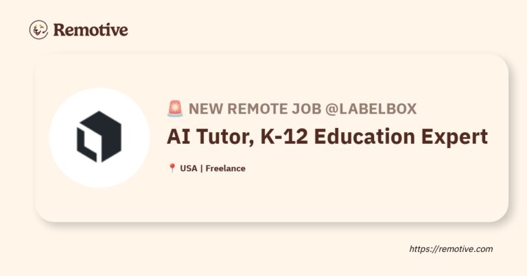 [Hiring] AI Tutor, K-12 Education Expert @Labelbox