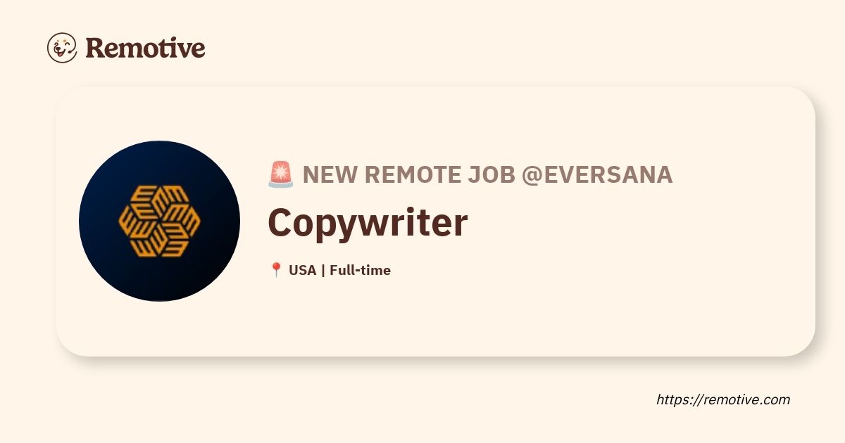 [Hiring] Copywriter @EVERSANA