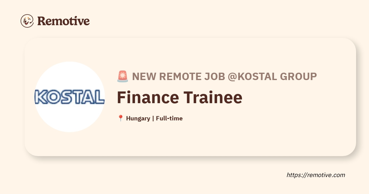 [Hiring] Finance Trainee @KOSTAL Group