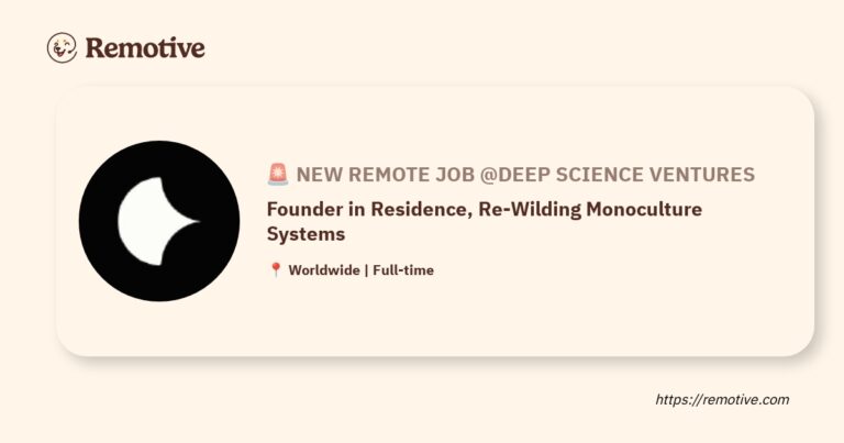 [Hiring] Founder in Residence, Re-Wilding Monoculture Systems @Deep Science Ventures