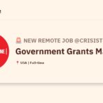 [Hiring] Government Grants Manager @Crisistextline86