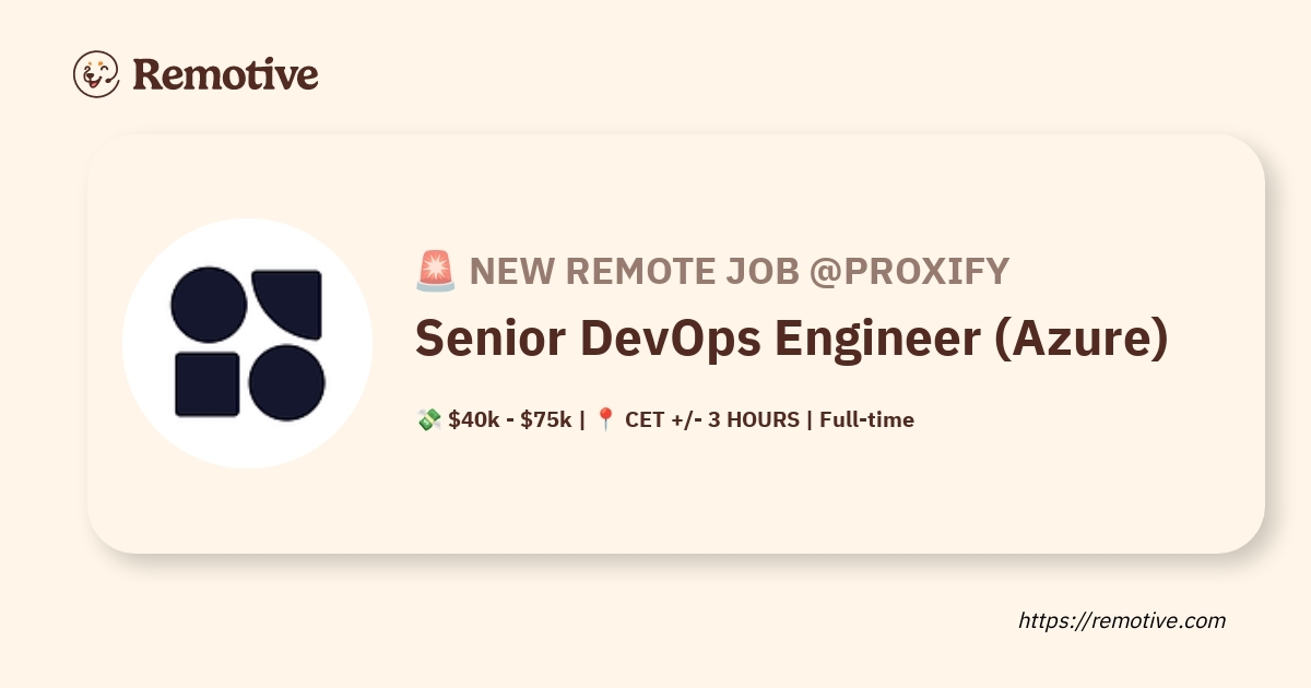 [Hiring] Senior DevOps Engineer (Azure) @Proxify