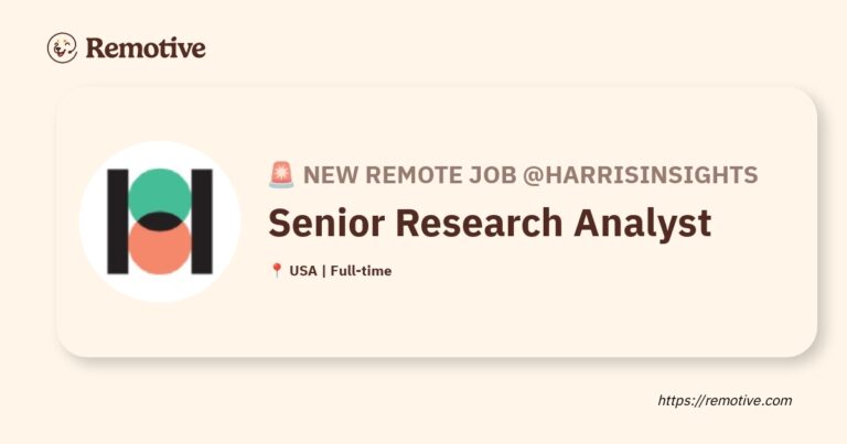 [Hiring] Senior Research Analyst @Harrisinsights