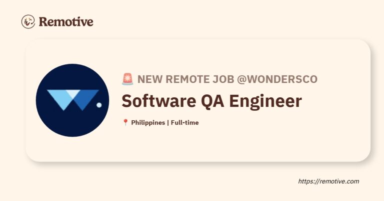 [Hiring] Software QA Engineer @Wondersco