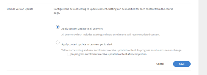 The course not showing the updated content to the learners..