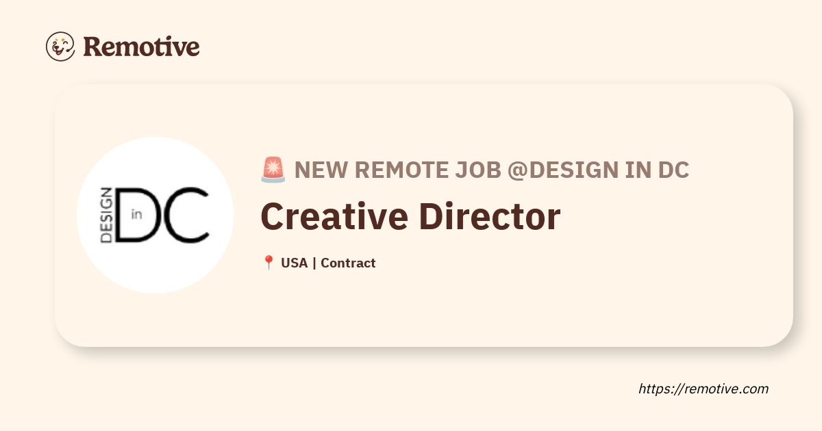 [Hiring] Creative Director @Design in DC