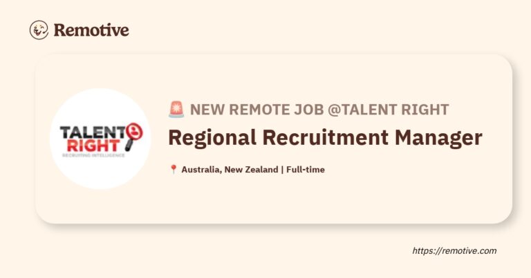 [Hiring] Regional Recruitment Manager @Talent Right