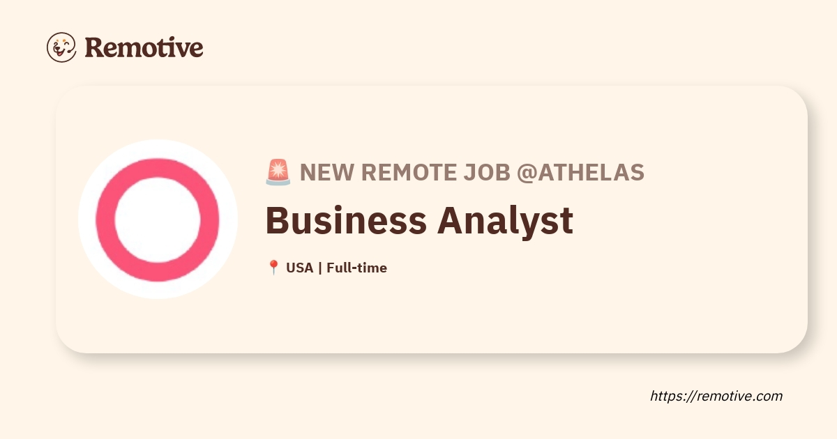 [Hiring] Business Analyst @Athelas