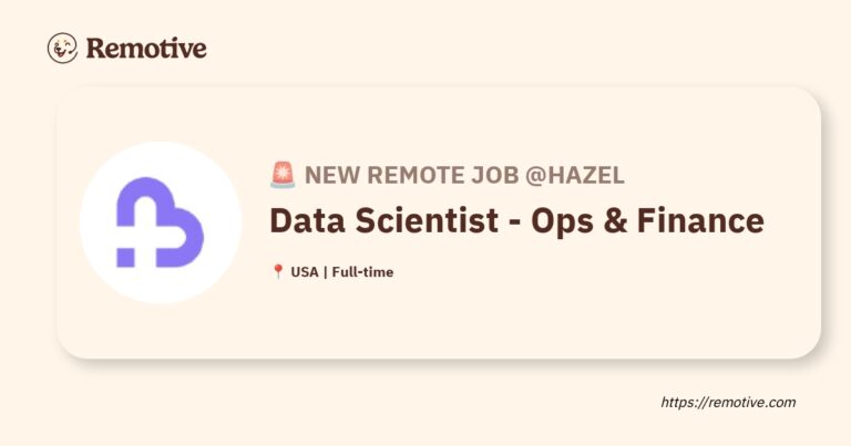 [Hiring] Data Scientist - Ops & Finance @Hazel