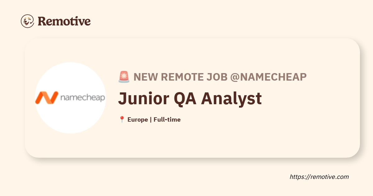 [Hiring] Junior QA Analyst @Namecheap