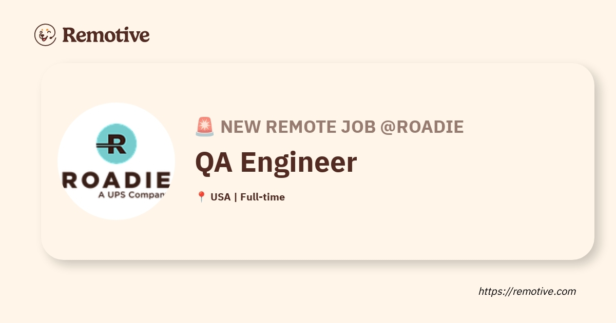 [Hiring] QA Engineer @roadie