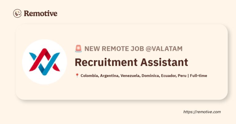 [Hiring] Recruitment Assistant @Valatam