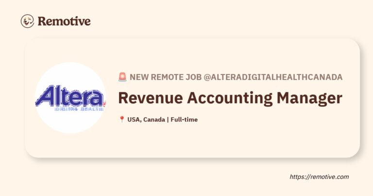 [Hiring] Revenue Accounting Manager @Alteradigitalhealthcanada