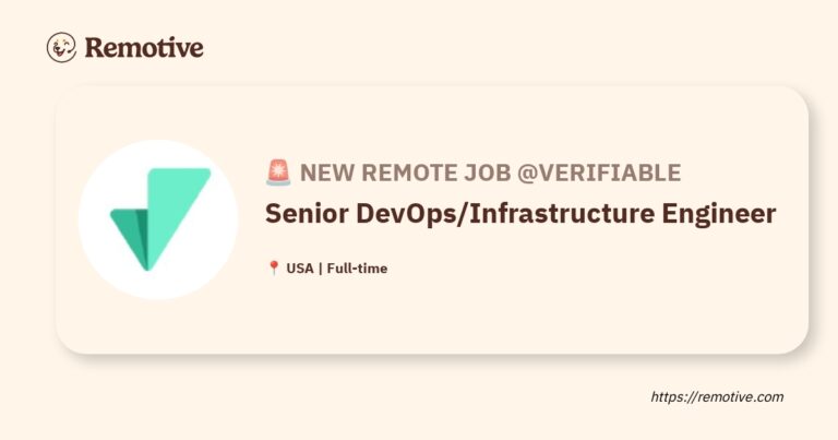 [Hiring] Senior DevOps/Infrastructure Engineer @Verifiable