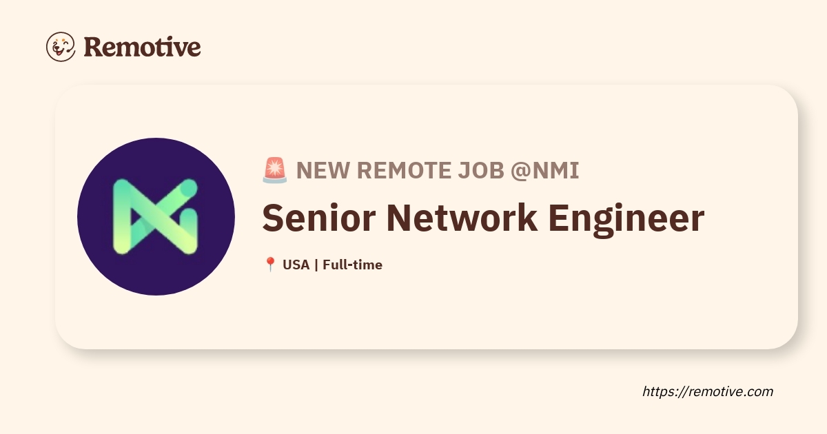 [Hiring] Senior Network Engineer @NMI