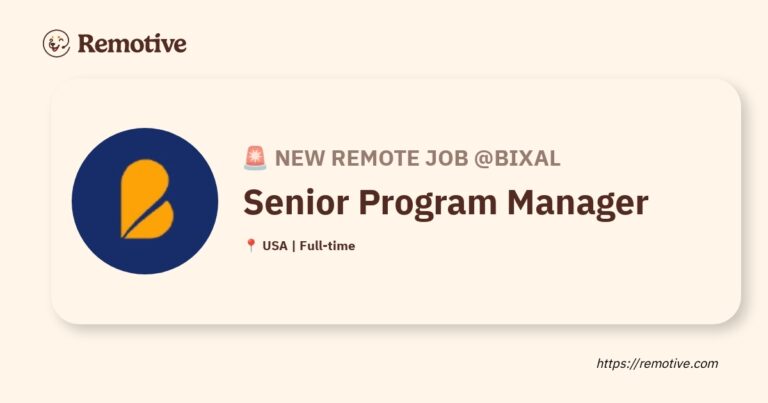 [Hiring] Senior Program Manager @Bixal