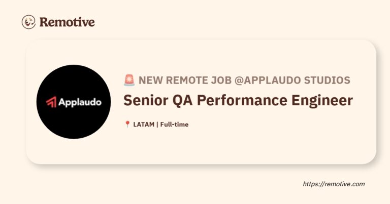 [Hiring] Senior QA Performance Engineer @Applaudo Studios