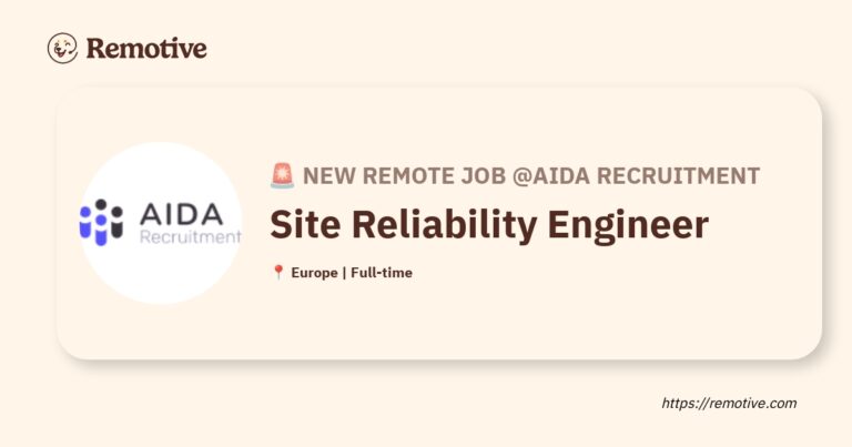 [Hiring] Site Reliability Engineer @AIDA Recruitment