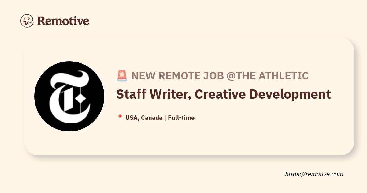 [Hiring] Staff Writer, Creative Development @The Athletic