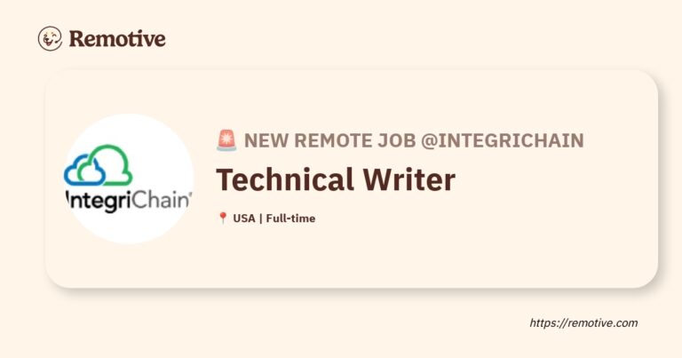 [Hiring] Technical Writer @Integrichain