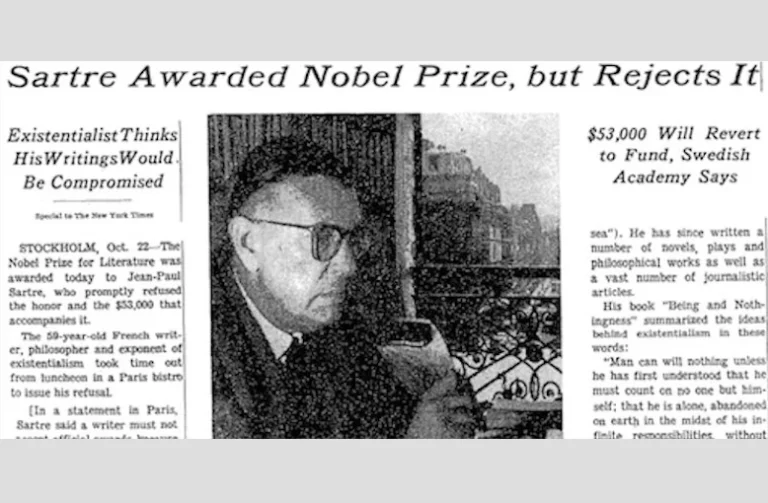 Jean-Paul Sartre Rejects the Nobel Prize in Literature in 1964: "It Was Monstrous!"