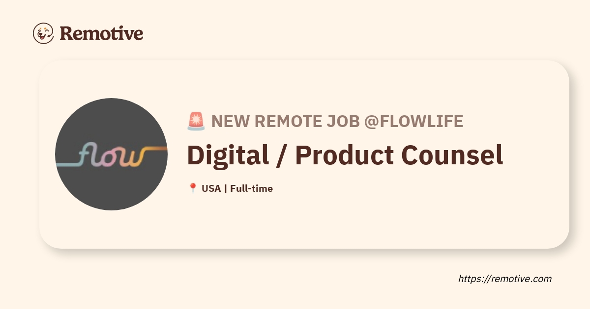 [Hiring] Digital / Product Counsel @Flowlife