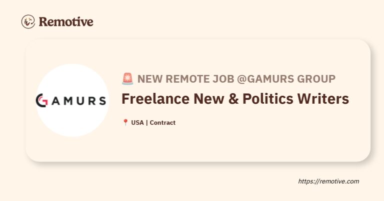 [Hiring] Freelance New & Politics Writers @GAMURS Group