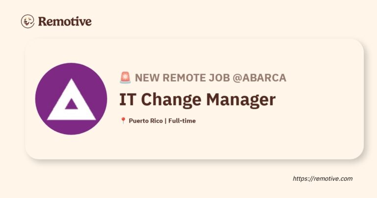 [Hiring] IT Change Manager @Abarca