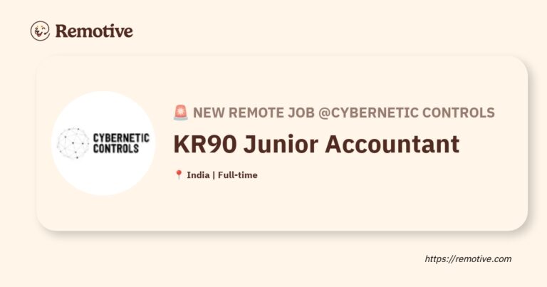 [Hiring] KR90 Junior Accountant @Cybernetic Controls