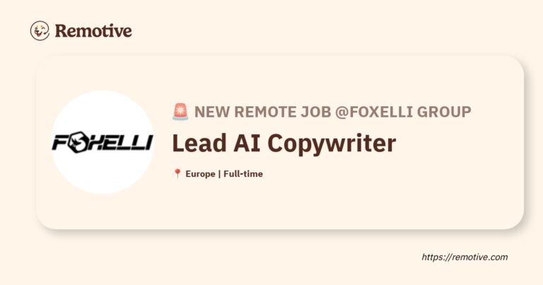 [Hiring] Lead AI Copywriter @Foxelli Group