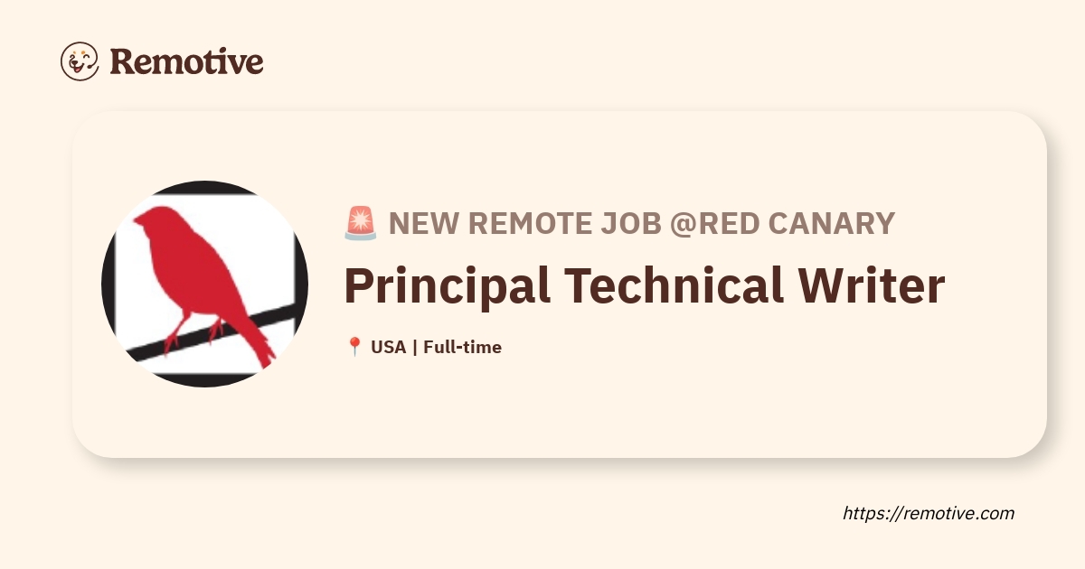 [Hiring] Principal Technical Writer @Red Canary