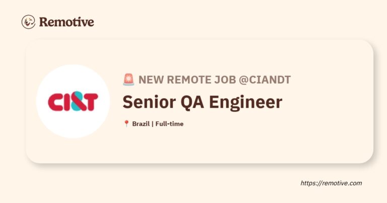 [Hiring] Senior QA Engineer @ciandt