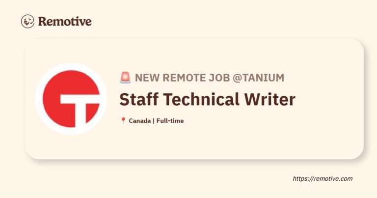 [Hiring] Staff Technical Writer @Tanium