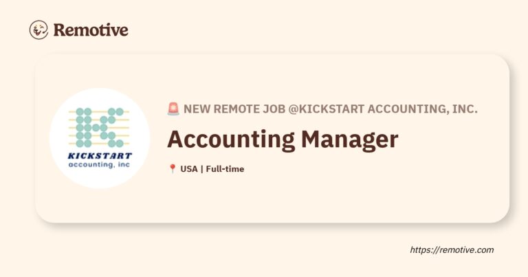 [Hiring] Accounting Manager @Kickstart Accounting, Inc.