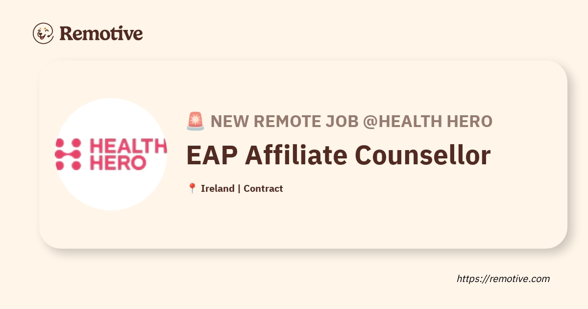 [Hiring] EAP Affiliate Counsellor @Health Hero