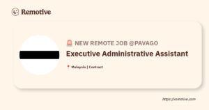 [Hiring] Executive Administrative Assistant @Pavago