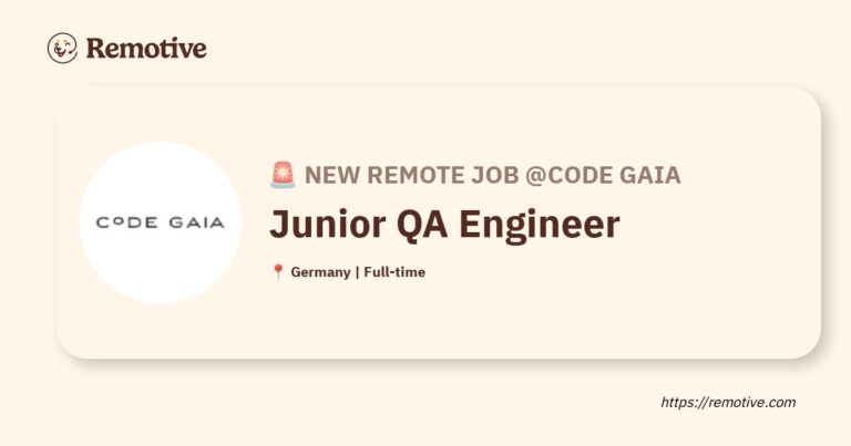 [Hiring] Junior QA Engineer @Code Gaia