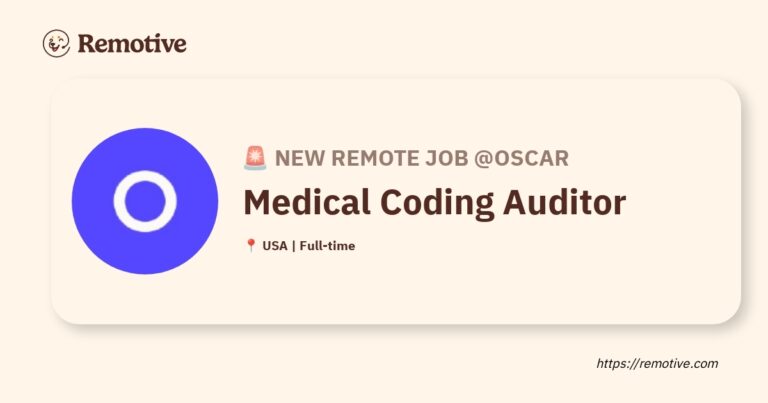 [Hiring] Medical Coding Auditor @Oscar